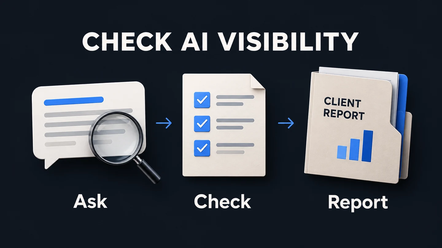Check AI visibility: ask buyer questions, check the answers, and prepare a client report